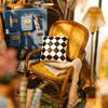 DIY Garden House Book Nook Kit by Diokits - Detailed Look Of A Chair With a Checkered Pillow