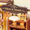 Becka's Baking House DIY Miniature Kit by Diokits - Light Inside Bakery Turned On