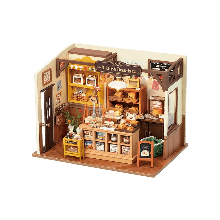 Becka's Baking House DIY Miniature Kit by Diokits - Front View With White Background