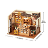 Becka's Baking House DIY Miniature Kit by Diokits - Front View With Dimensions Of The Product