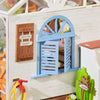 Dreamy Garden House DIY Miniature Kit by Diokits - Blue Window In White Wall